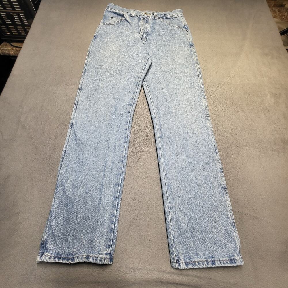 Wrangler Jeans Mens 29x31 Blue Denim Straight Leg Distressed